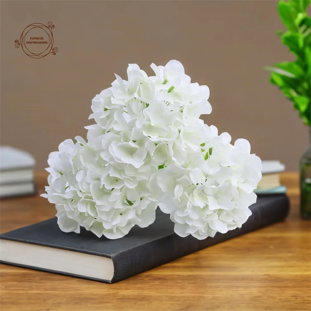10pcs Silk Artificial Hydrangea Flowers with Stems | Wedding Decor