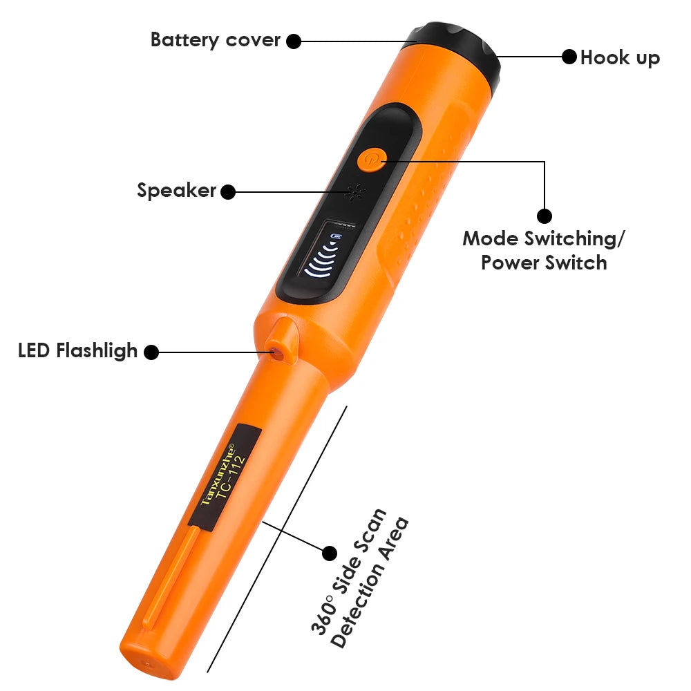 High Sensitivity Waterproof Metal Detector - 360° Scanning Adjustable Rod for Beach/Soil Hunting & Jewelry Pinpointing Peaceful Pleasures Health and Wellness