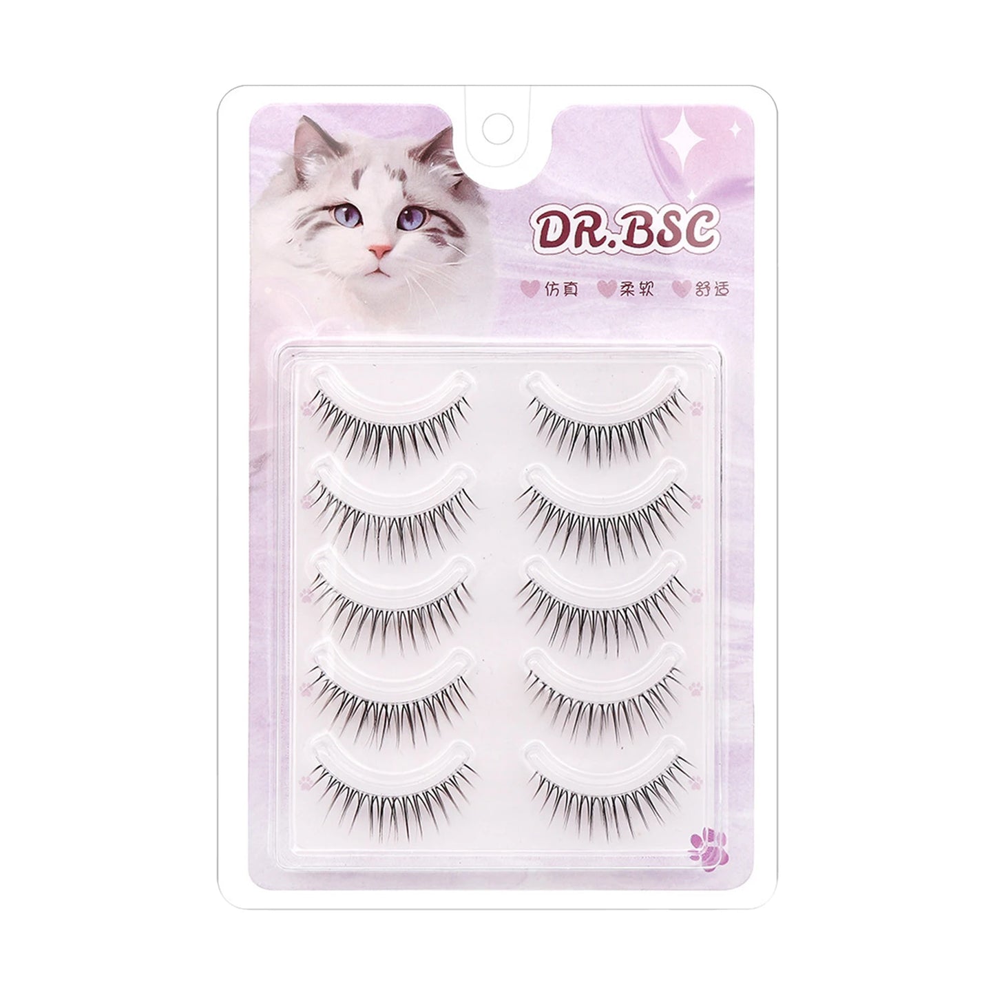 Manga Cosplay Wispy False Eyelashes – 5 Pairs Cluster Lashes False Eyelashes Peaceful Pleasures Health and Wellness