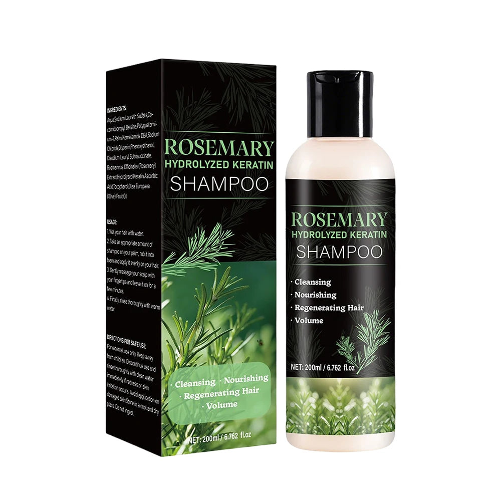 200ml Organic Rosemary Shampoo Hair Growth for Women and Men,Natural Thickening & Strengthening Shampoo with Hydrolyzed Keratin Peaceful Pleasures Health and Wellness 200ml shampoo