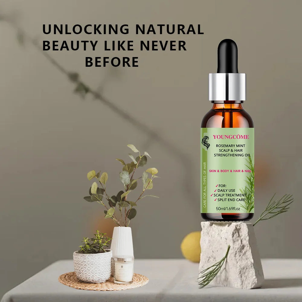 Rosemary Mint Scalp Hair Strengthening Oil,Deep Hydration,Repairs Damage，Enhances Shine，Promotes Growth，Smooths & Detangles Peaceful Pleasures Health and Wellness