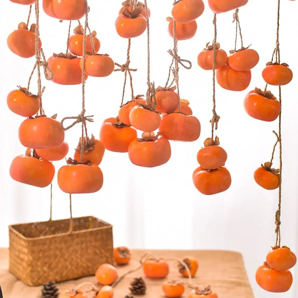 Artificial Persimmon Garland Pendant 80cm | Wall Hanging Décor