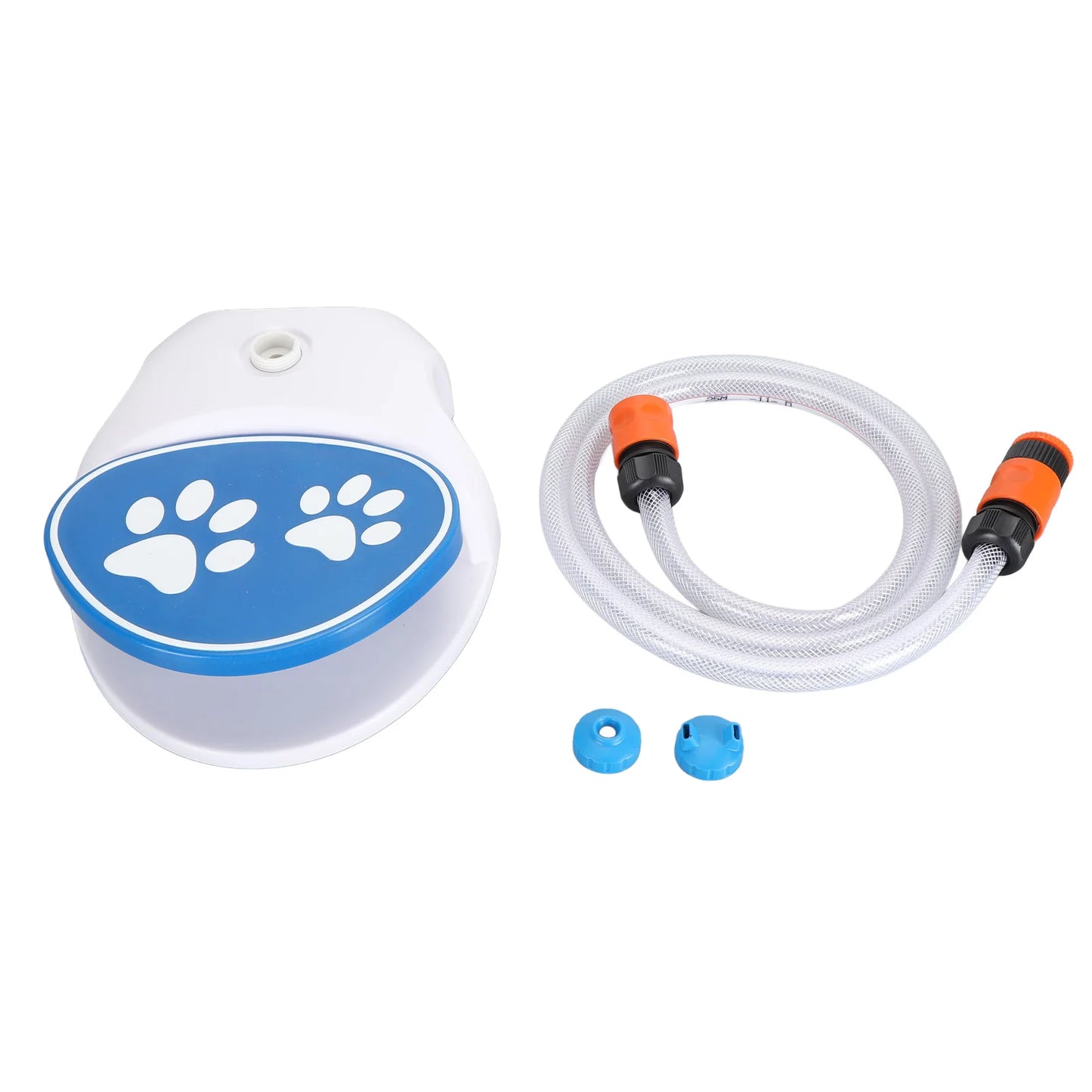 Outdoor Dog Water Fountain Convenient 2 Water Dispensing Modes Leakproof Easy Connection Dog Foot Step Water Feeder for Lawn Peaceful Pleasures Health and Wellness WHITE