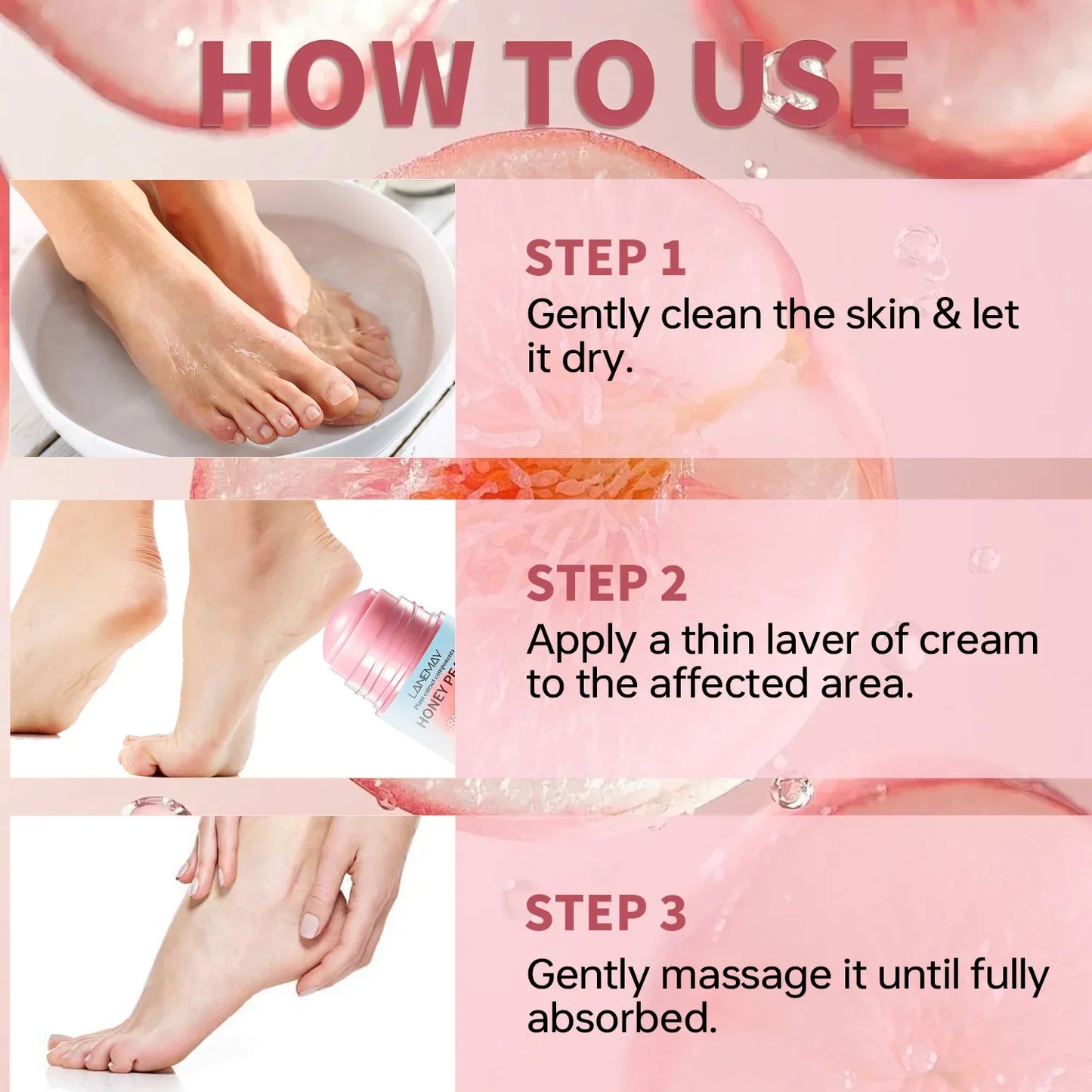 Lanemay Peach Foot Moisturizing Stick – Nourishing Heel Balm 40g