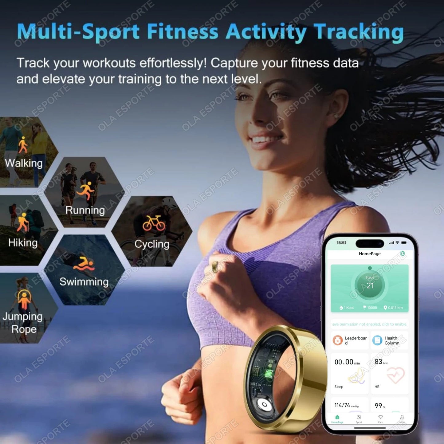 2025 New Smart Ring For Men Women, Heart Rate, Blood Pressure Monitor Smartring IP68 & 5ATM Waterproof, Multi-sport Modes Ring Peaceful Pleasures Health and Wellness