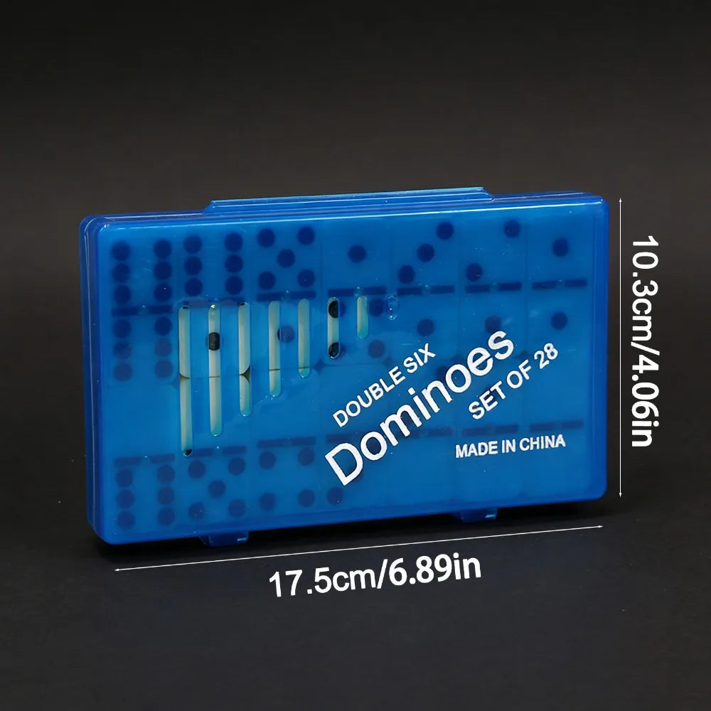 28PCS Multi-Color Double Six Dominoes Set, Family Friends Fun Tabletop Game for Entertainment Leisure Travel, Portable Gift Peaceful Pleasures Health and Wellness