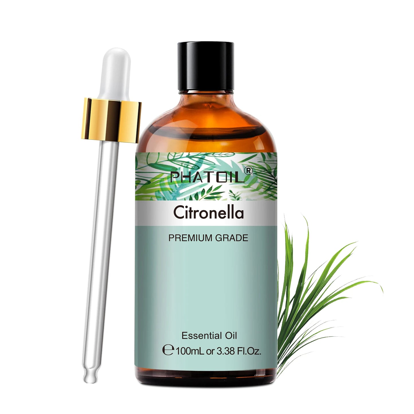 PHATOIL 100ml Aromatherapy Essential Oil-Lavender Rose Vanilla Eucalyptus Sandalwood Pine Needles for Diffuser,Candle Making Peaceful Pleasures Health and Wellness Citronella 100ML