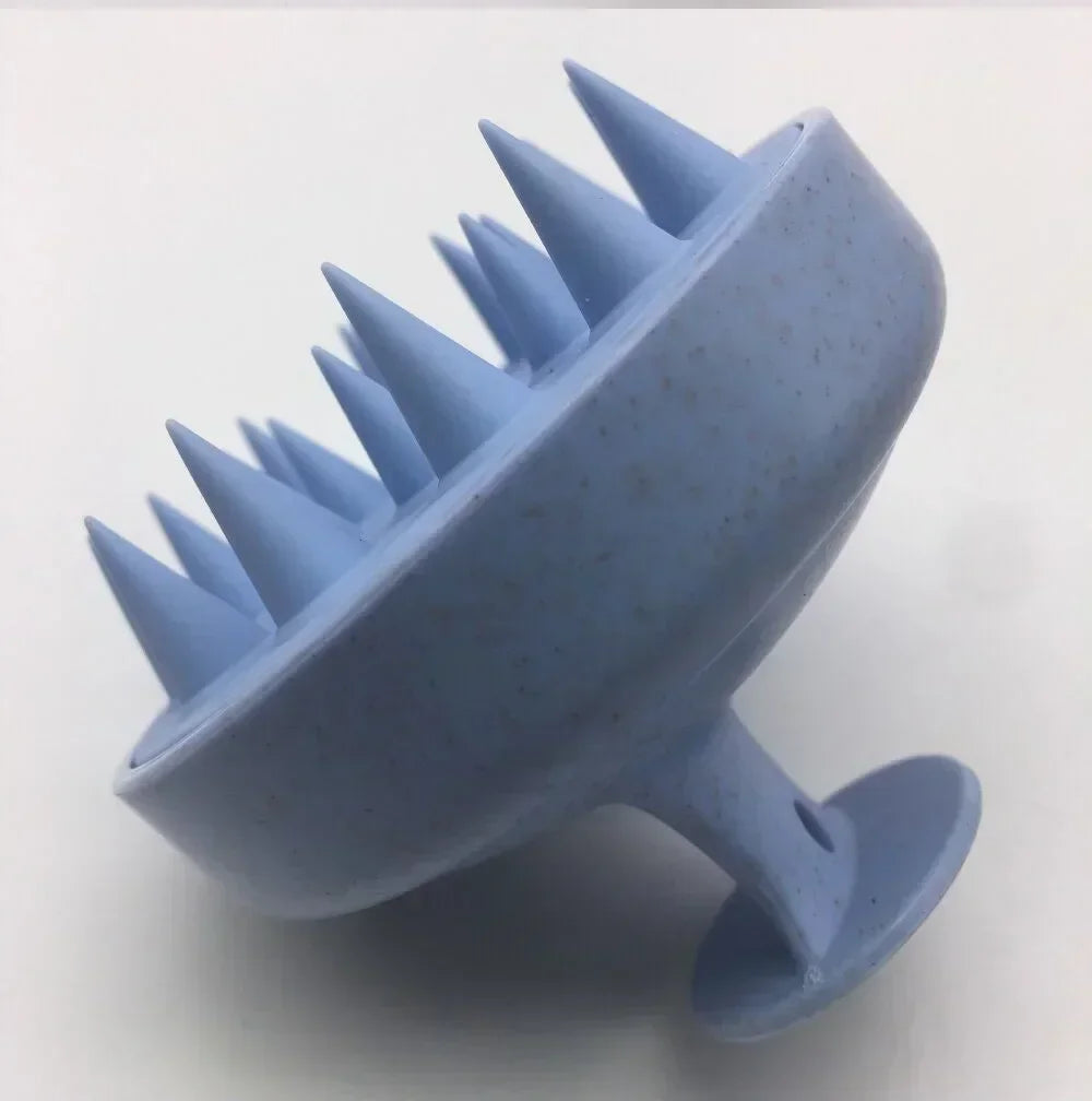 Silicone Shampoo Brush Head Scalp Massage Comb Clean The Scalp Thoroughly Body Massage Brush Bath Brush Salon Hairdressing Tool Peaceful Pleasures Health and Wellness Blue
