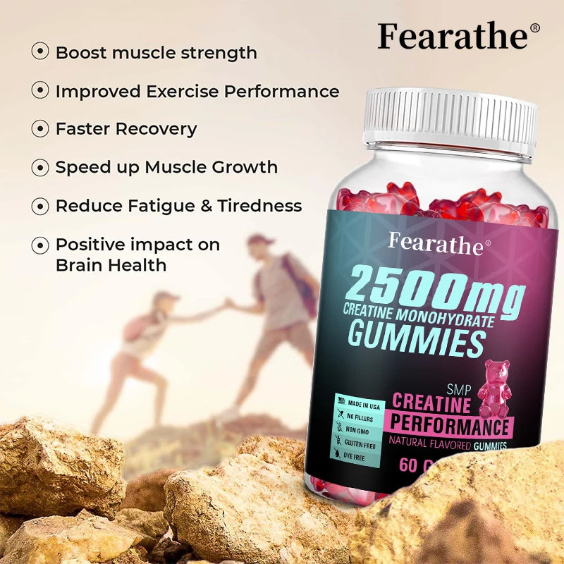 Creatine Monohydrate Gummies - Boost Energy, Build Muscle Mass, and Improve Athletic Performance, Supports Mood Health Peaceful Pleasures Health and Wellness