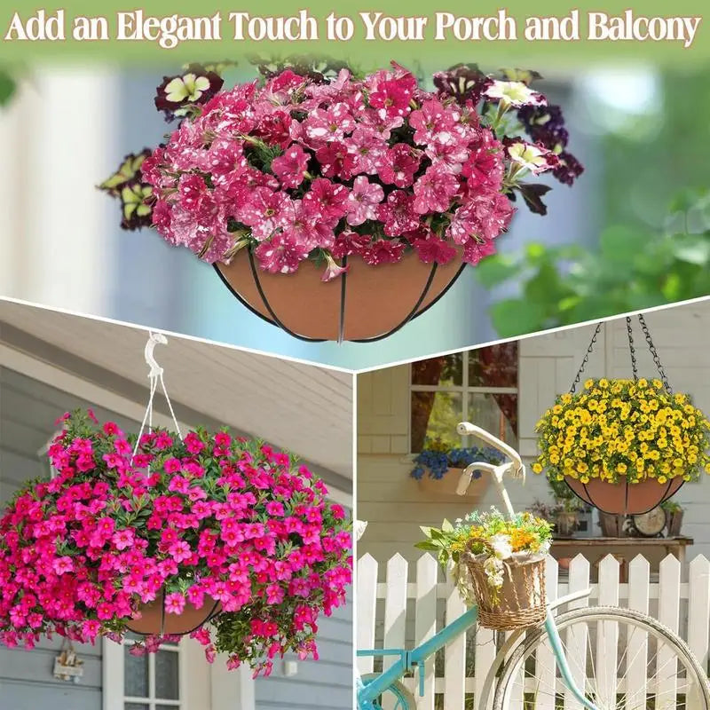 Felt Planter Basket Liners Set of 3 – Round Pre-Cut Garden Inserts