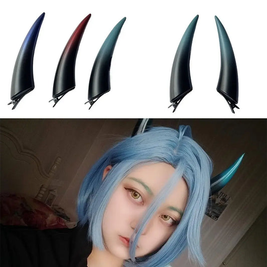 Luminous Devil Horn Hair Clips | Gothic Cosplay Halloween Accessory Costume Hair Clips Peaceful Pleasures Health and Wellness