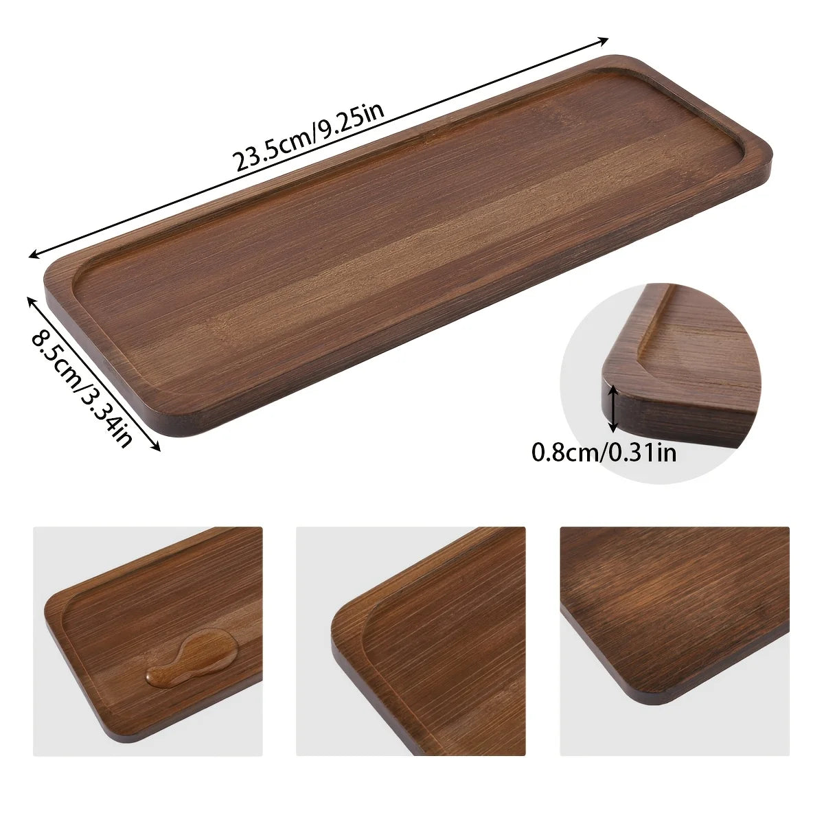 Bamboo Vanity Tray – Bathroom Counter Organizer for Soap, Perfume, Candles & Jewelry