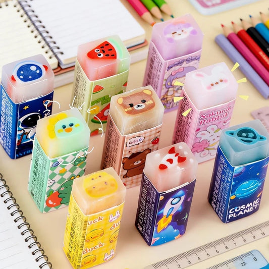 15-Piece Fruit-Shaped Erasers | Dust-Free Jelly Erasers for Kids Novelty Eraser Set Peaceful Pleasures Health and Wellness