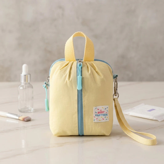 Macaron Color Sanitary Pad Pouch Portable Travel Cosmetic Bag with Waterproof Fabric Peaceful Pleasures Health and Wellness