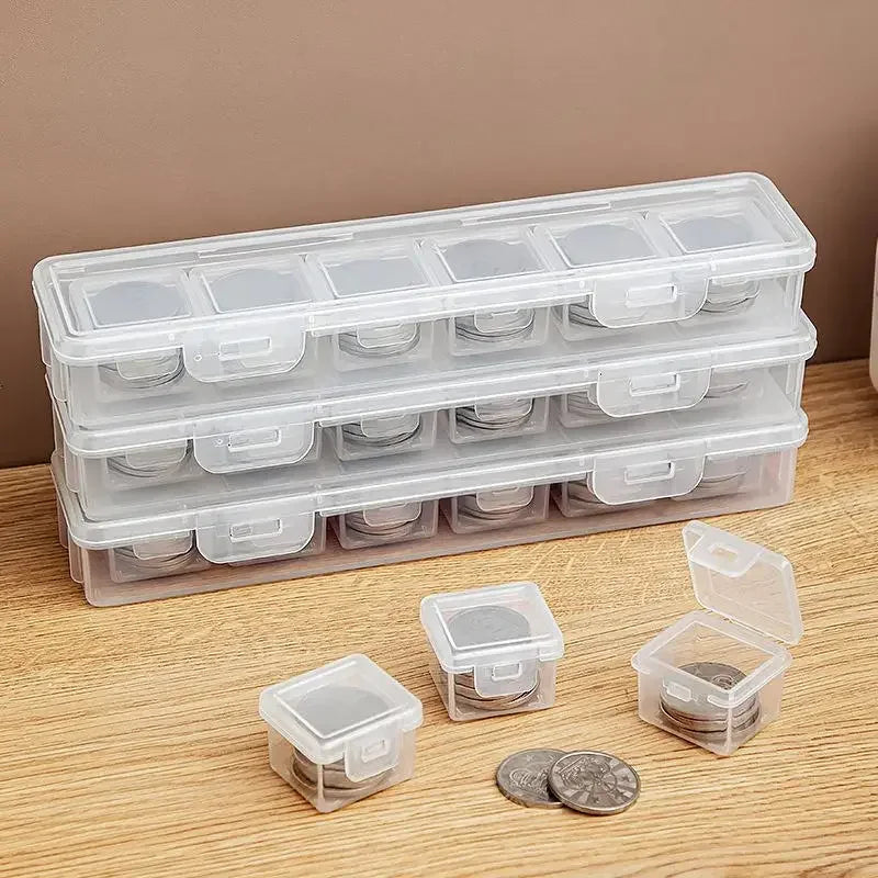 Clear Plastic Coin Storage Box – Rectangular Capsule Case Holder
