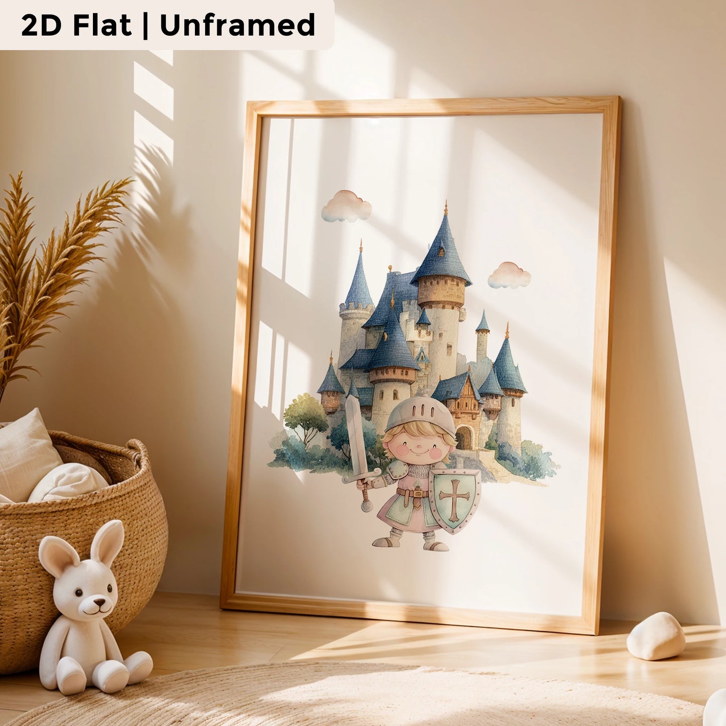 3-Piece Cartoon Blue Prince Canvas Wall Art | Kids Room Decor