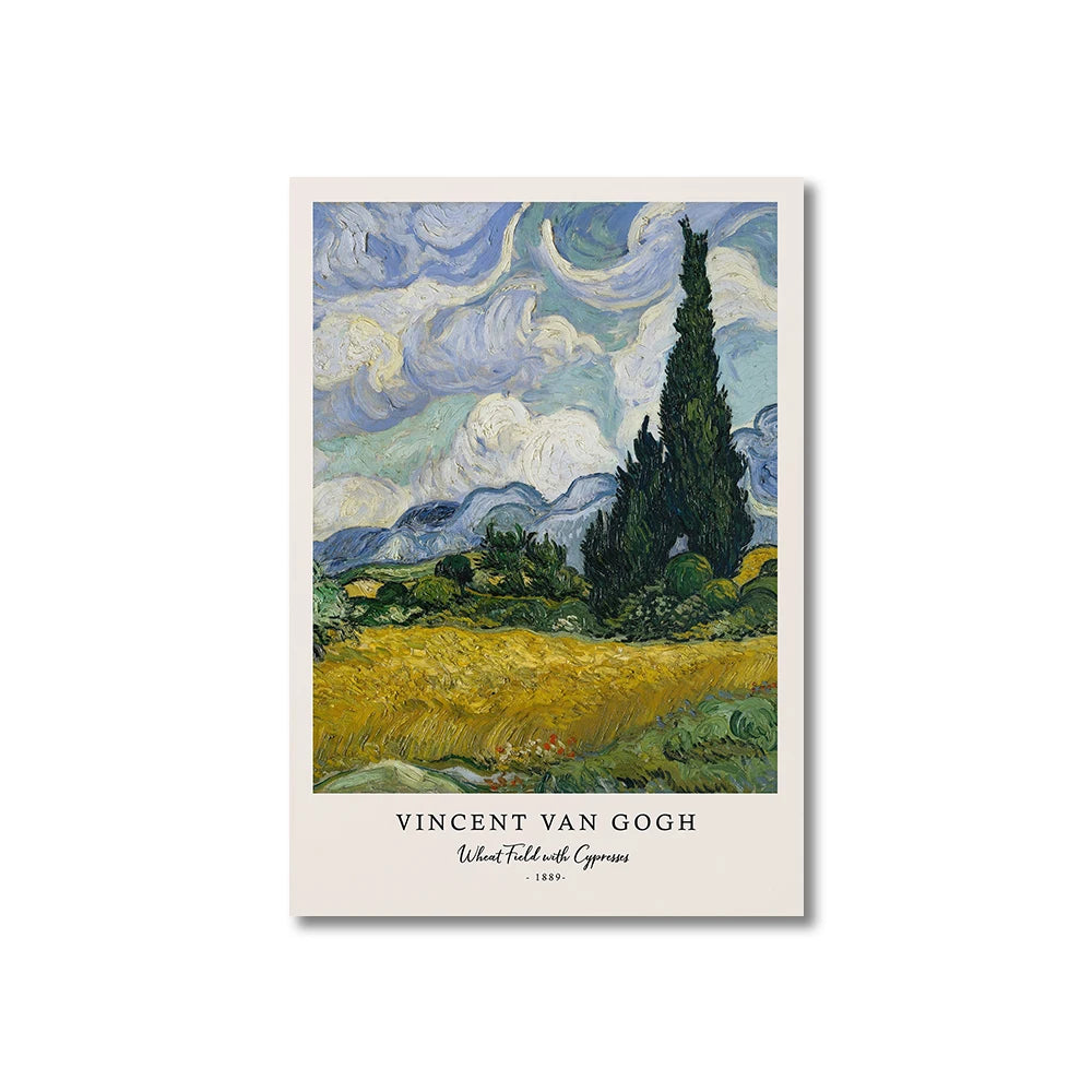 Vincent Van Gogh Writings Canvas Prints Painting Posters Great Work The Starry Night Poster Wall Art Living Room Bedroom Decor Peaceful Pleasures Health and Wellness CJ50911 55x75cm