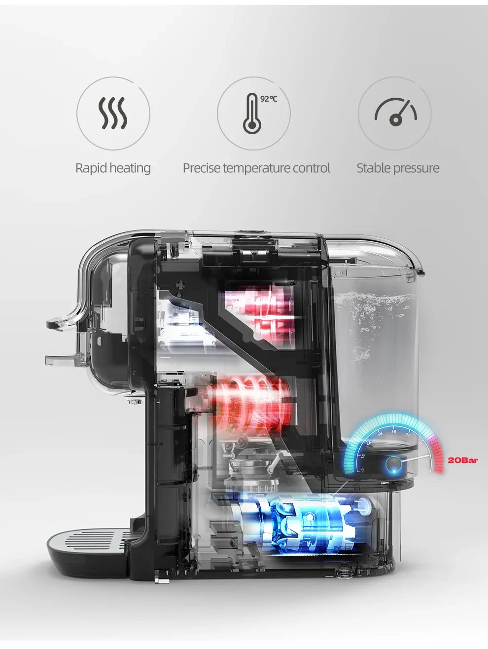HiBREW Multiple Capsule Coffee Machine 5 in 1 | 20 Bar Coffee Machines Peaceful Pleasures Health and Wellness