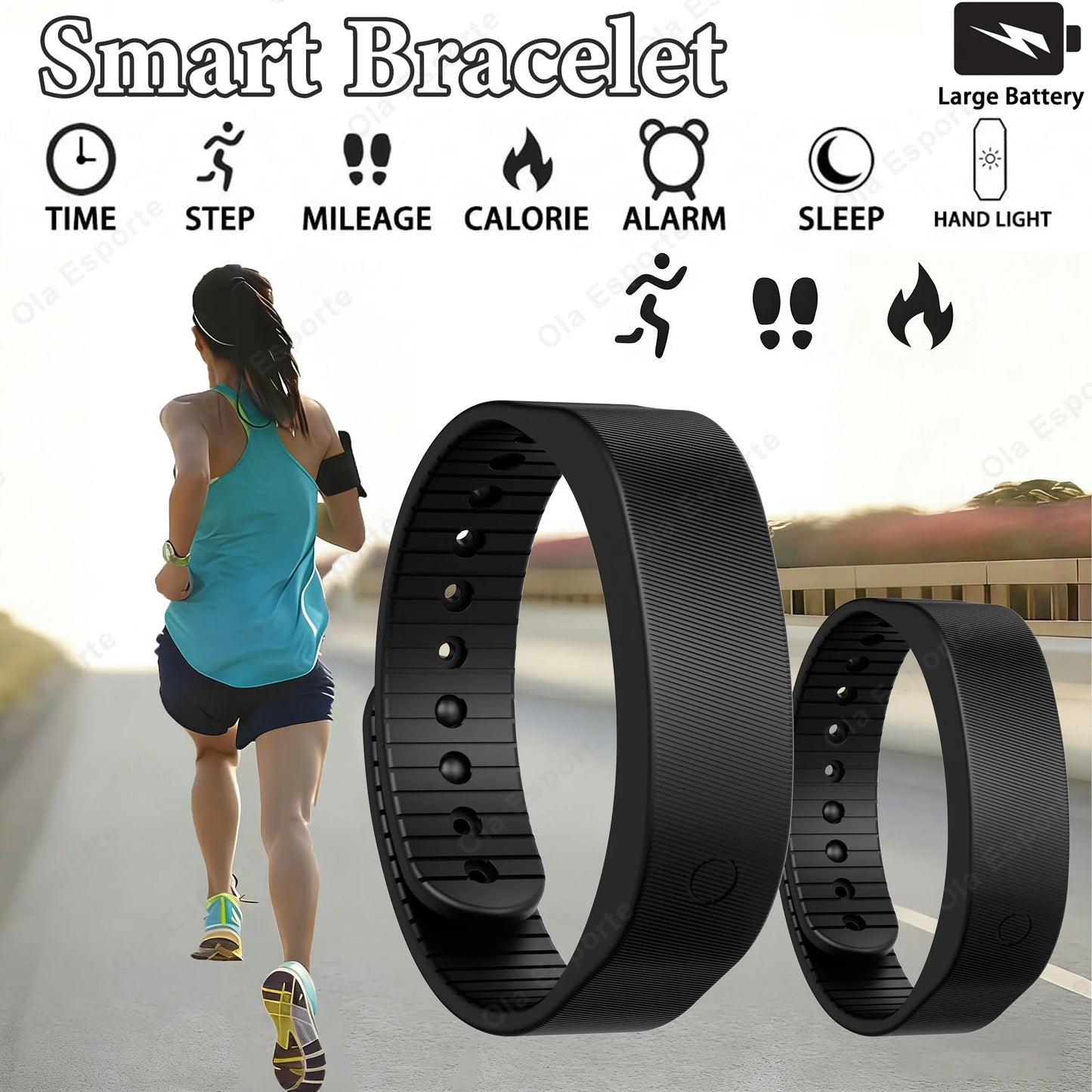 Ola Esporte HT30 LED Smart Bracelet | Pedometer & Sleep Tracker