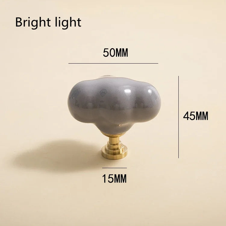 Nordic Cloud Ceramic & Brass Cabinet Handles & Drawer Knobs
