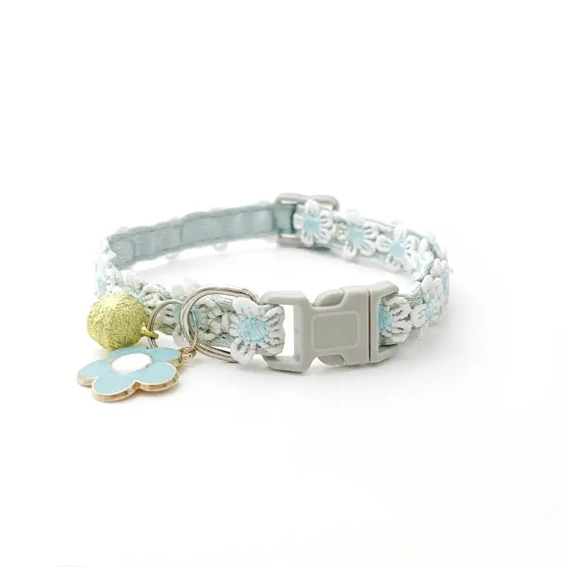 Floral Lace Cat & Puppy Collar with Bell | Adjustable