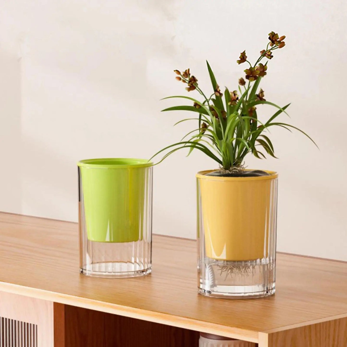 Self-Watering Double-Layer Flower Pot | Desktop Indoor Planter Self-Watering Planter Peaceful Pleasures Health and Wellness