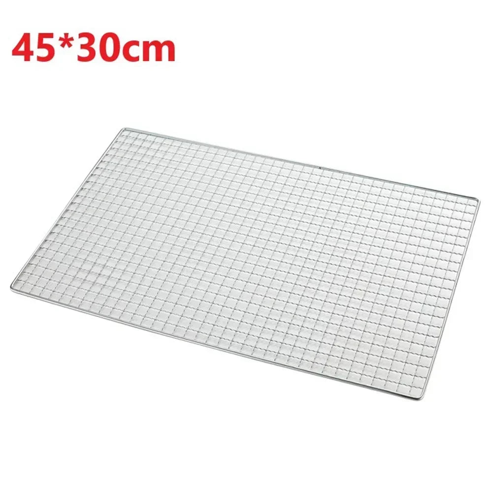 BBQ Grill Mesh Grate – Stainless Steel Grid for Camping & BBQ