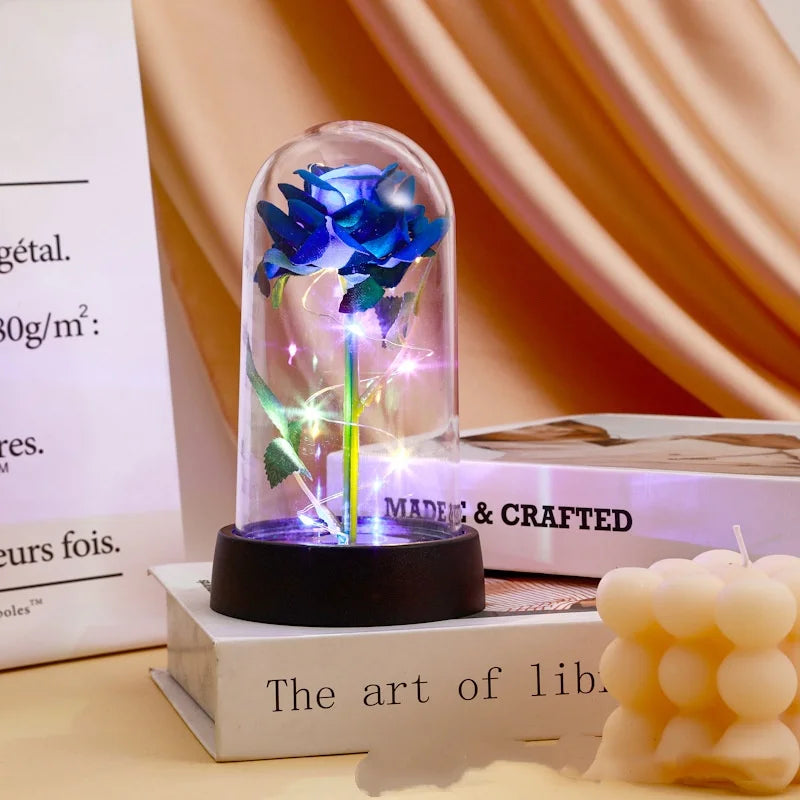 LED Rose Dome Ornament – Everlasting Artificial Flower Gift