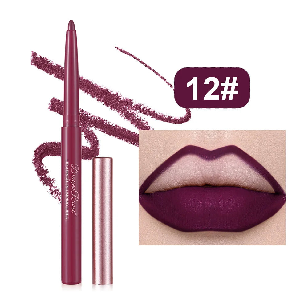 Dragon Ranee Matte Lip Liner Pencil – Waterproof, 12 Colors