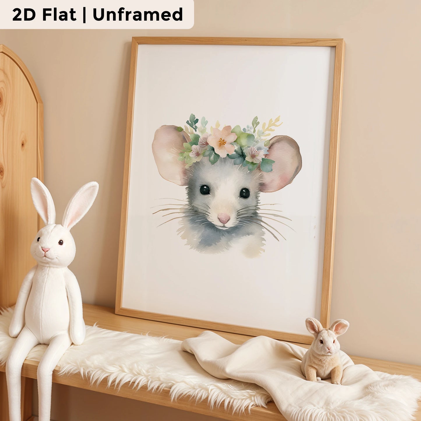 3-Piece Cartoon Rabbit Hedgehog Canvas Wall Art | Kids Room Decor