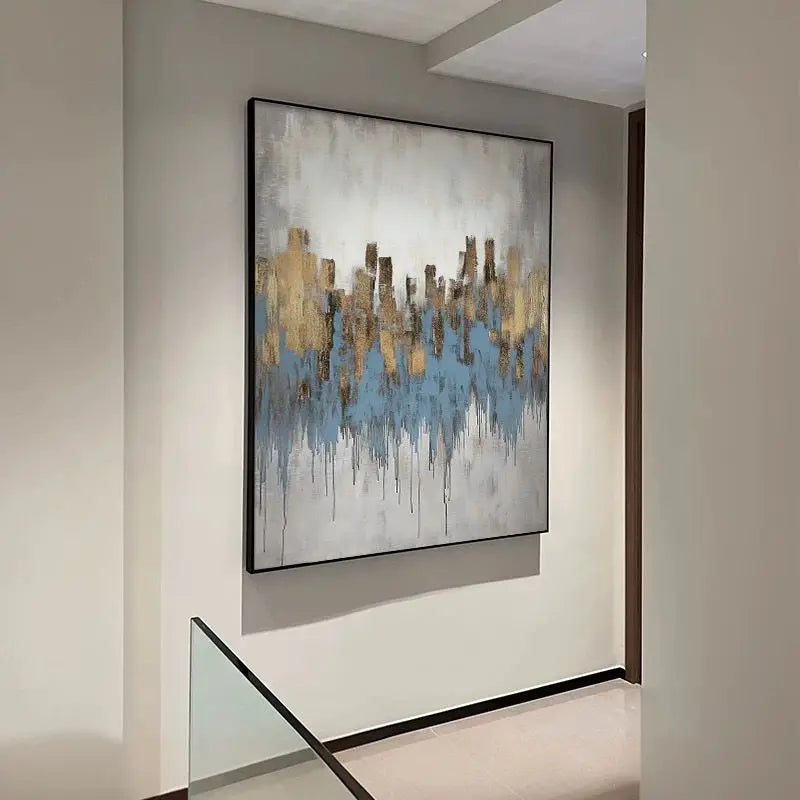 Unique Gift For Home Wall Decor Pure Handmade Abstract Oil Painting On Canvas Gold Foil Poster High Quality Mural For Living Roo Peaceful Pleasures Health and Wellness