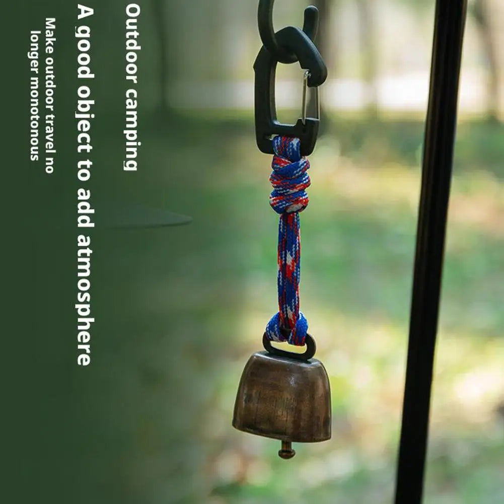 Outdoor Bear Bell for Hiking & Camping – Loud Cast Metal Cowbell with Braided Lanyard Keychain Peaceful Pleasures Health and Wellness
