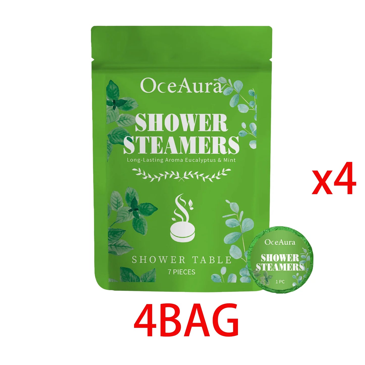 OceAura Peppermint Aromatherapy Bath Fizzies – 7-Piece Set