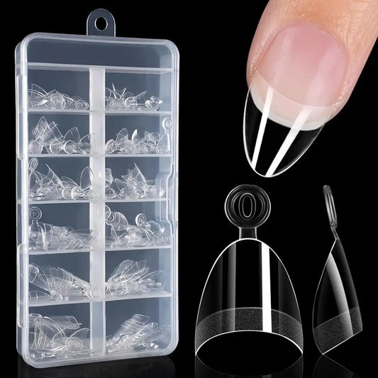 120pcs Short Almond Press-On Nails | Half Matte Half Cover Set Press-On Nail Set Peaceful Pleasures Health and Wellness
