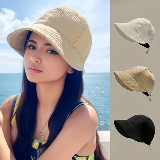 Women's Waffle Drawstring Baseball Cap | Sun Hat for Beach Sun Hat Peaceful Pleasures Health and Wellness