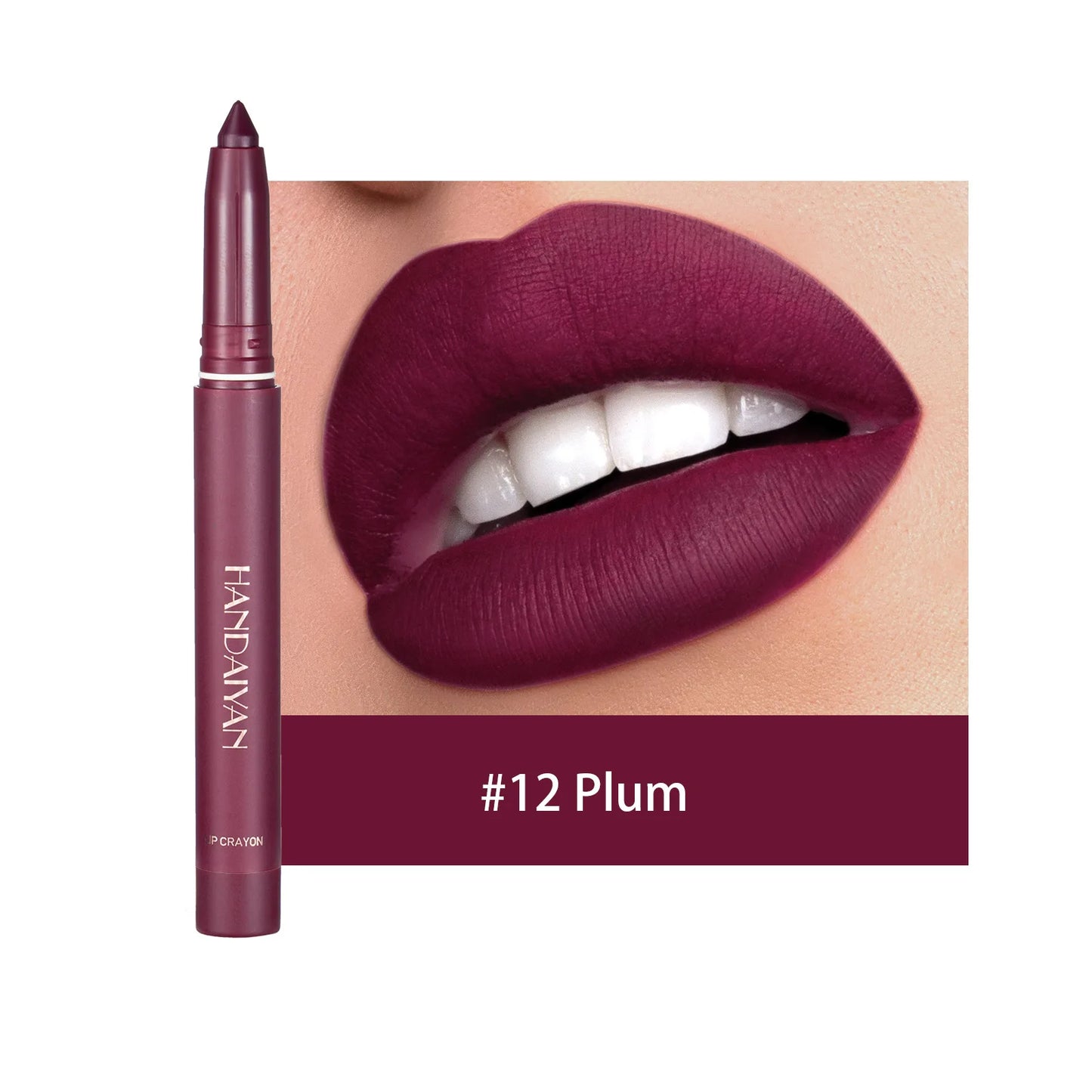 Handaiyan 12-Shade Matte Lipstick Pen – Waterproof Lip Liner
