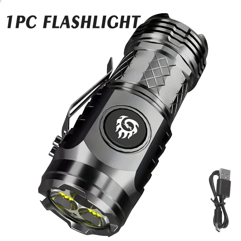 Mini 3-LED Keychain Flashlight | USB-C Rechargeable, Waterproof
