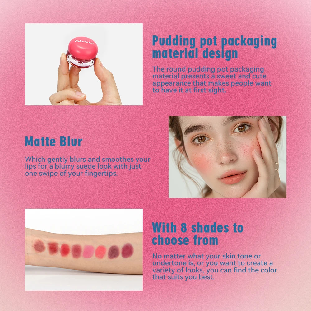 Lip&Cheek Blurry Pudding Pot Blushed Moment Blur blush Baby Makeup 5g Blush Buildable Lightweight Multi-Use Soft Matte Finish Peaceful Pleasures Health and Wellness
