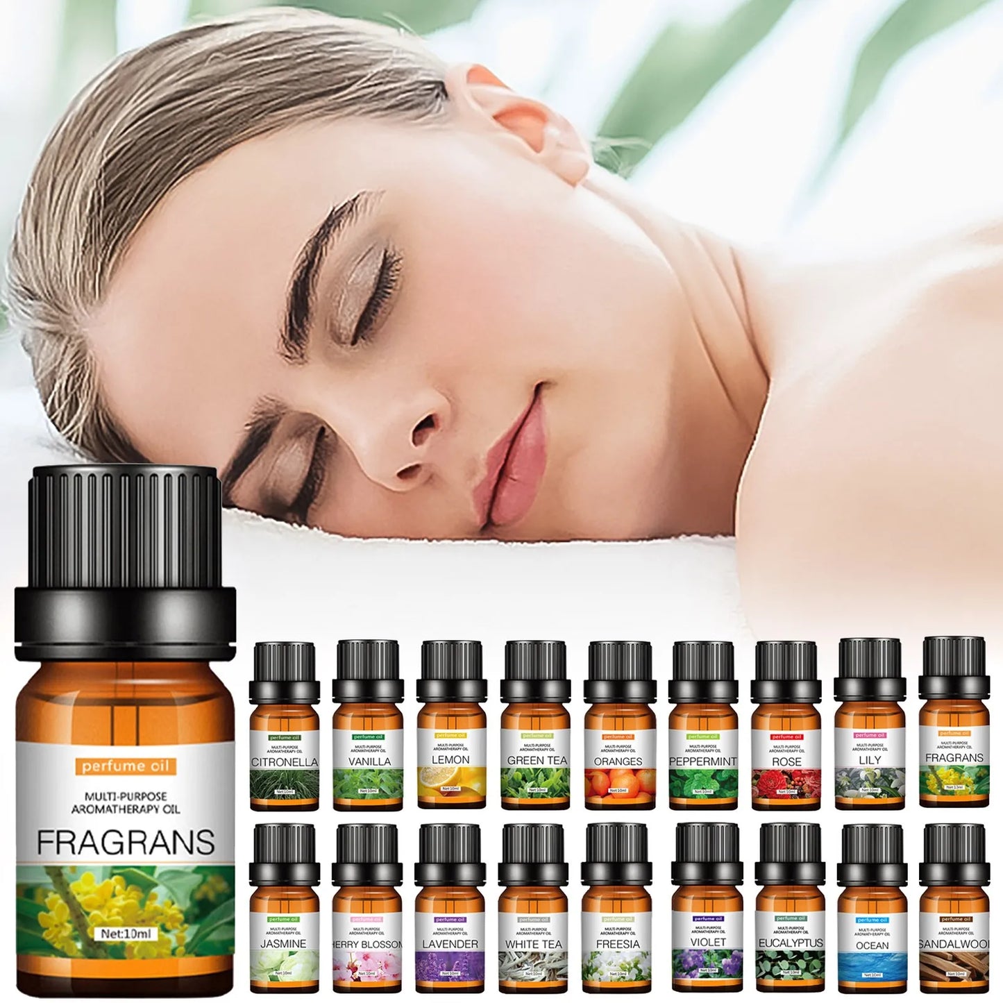 Flower Fruit Essential Oil Water-soluble Relieve Stress For Humidifier Aroma Diffuser Fragrance Lamp Air Freshening Aromatherapy Peaceful Pleasures Health and Wellness