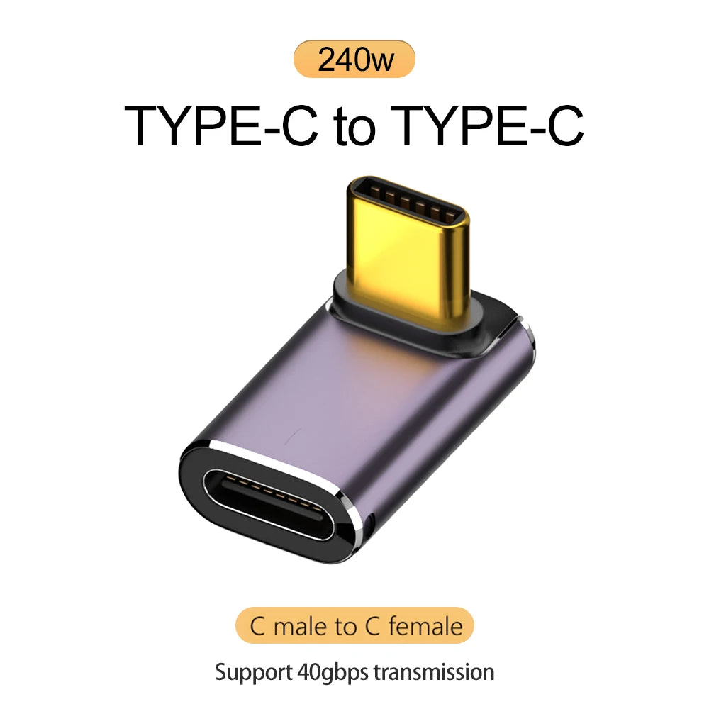 USB4 Type-C Adapter 240W PD 40Gbps 8K@60Hz Elbow OTG Converter Peaceful Pleasures Health and Wellness Style D