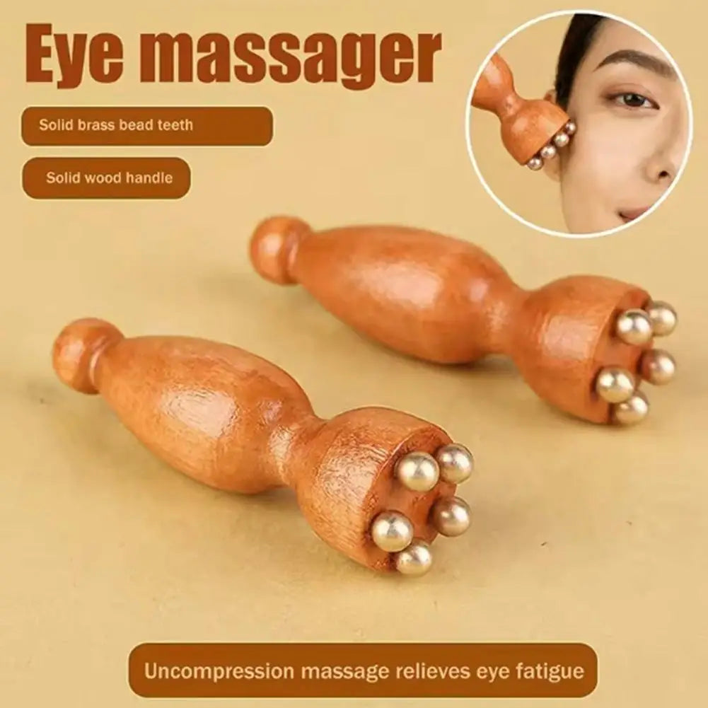 Lotus Seedpod Facial Gua Sha Massager – Brass Bead & Rosewood Eye Relaxation Acupoint Tool Peaceful Pleasures Health and Wellness