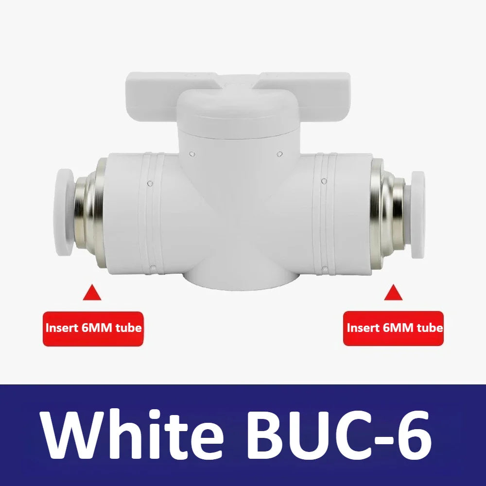 Pneumatic Ball Hand Valve Quick-Connect PU Air Pipe 4–12mm