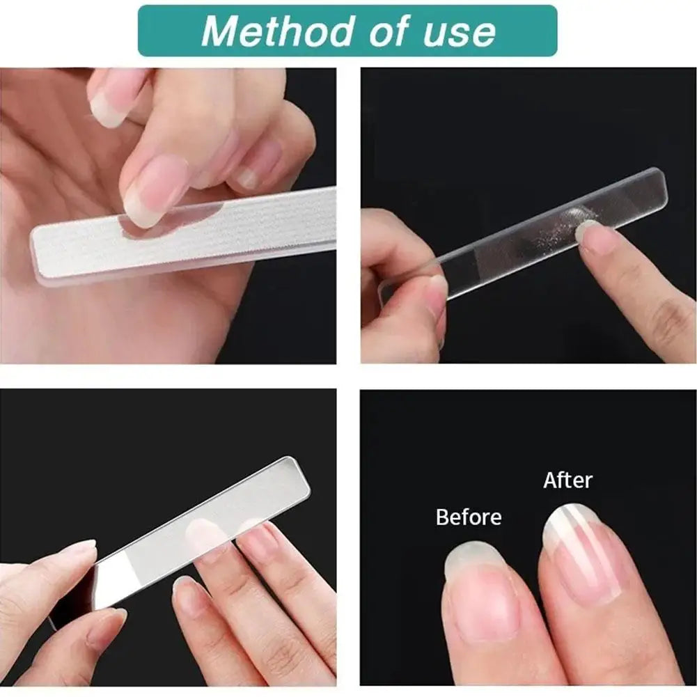 1/3/5PCS Washable Nano Glass Nail Files Professional Polishing Manicure Art Tool with Storage Box Peaceful Pleasures Health and Wellness