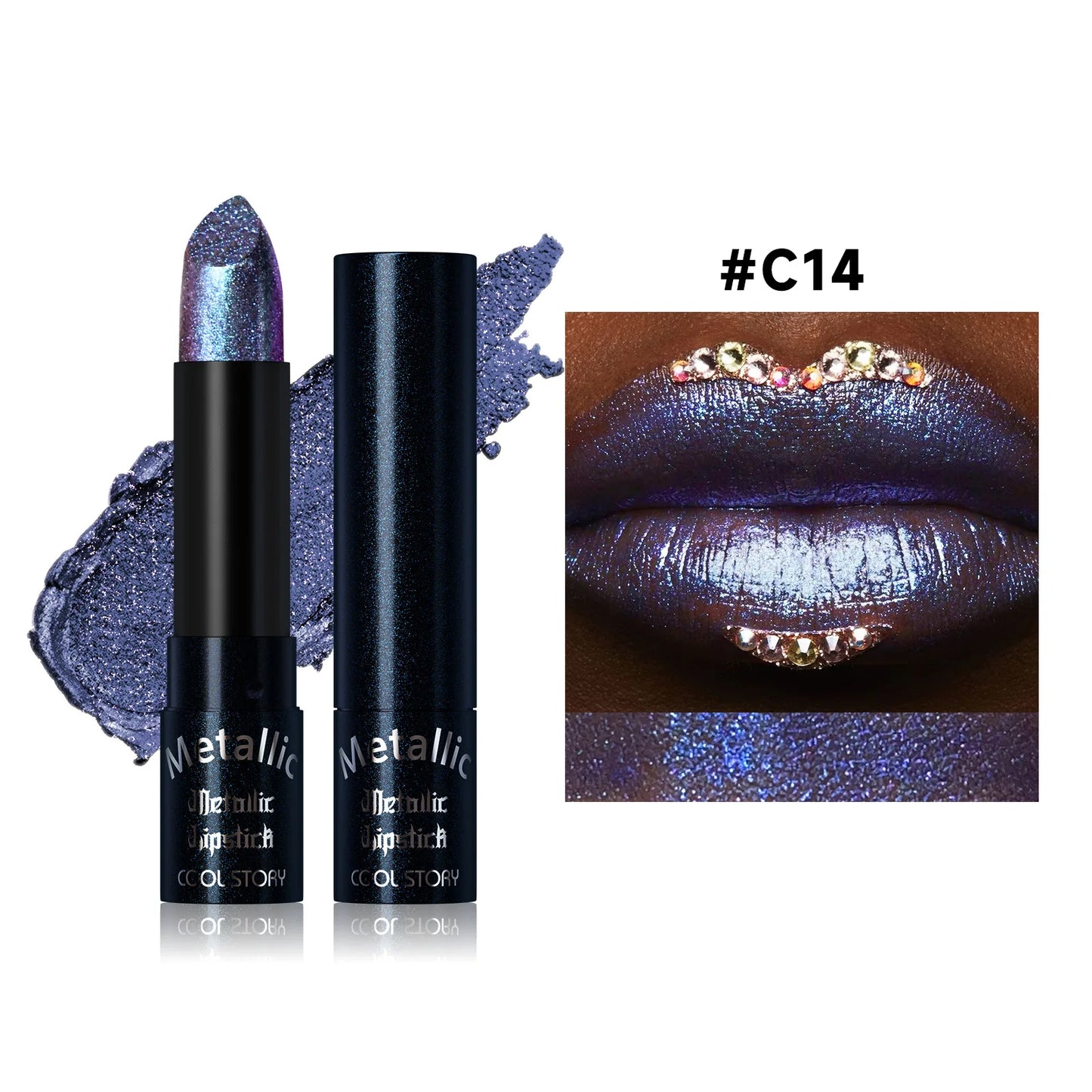 Metallic Glitter Velvet Lipstick – Waterproof Long-Lasting Shimmer
