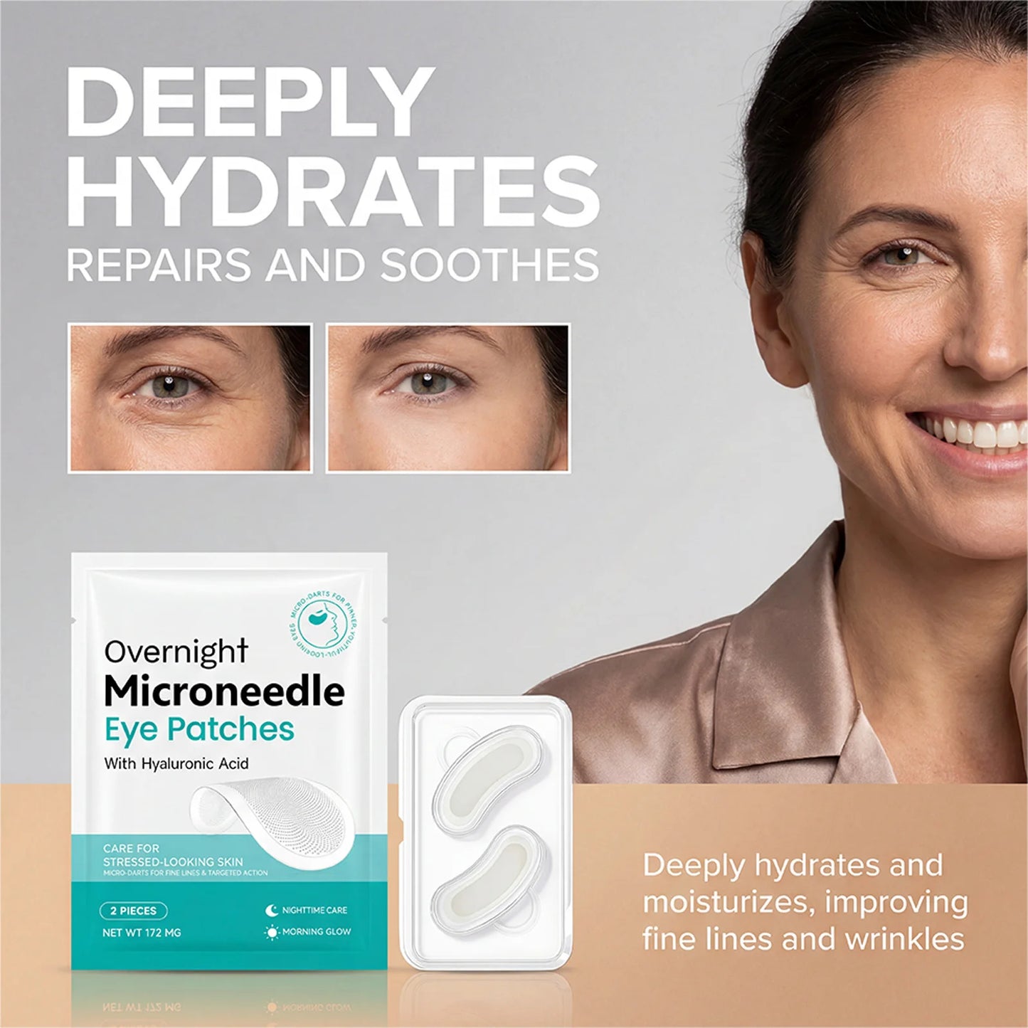 Microneedle Eye Patches – Hyaluronic Acid Overnight Eye Mask