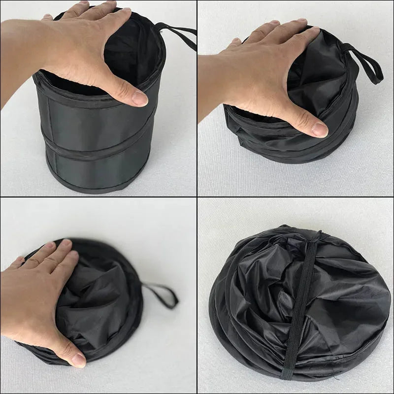 Black Car Trash Can Pack Bag Waterproof Car Trash Bag for Little Leak Proof Cooler Bag- Car Garbage Bag with Side Pocket Zr Peaceful Pleasures Health and Wellness