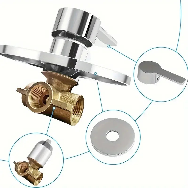 Chrome Wall-Mounted Shower Mixer Valve | Hot & Cold Control