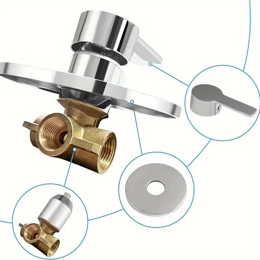 Chrome Wall-Mounted Shower Mixer Valve | Hot & Cold Control Shower Mixer Valve Peaceful Pleasures Health and Wellness