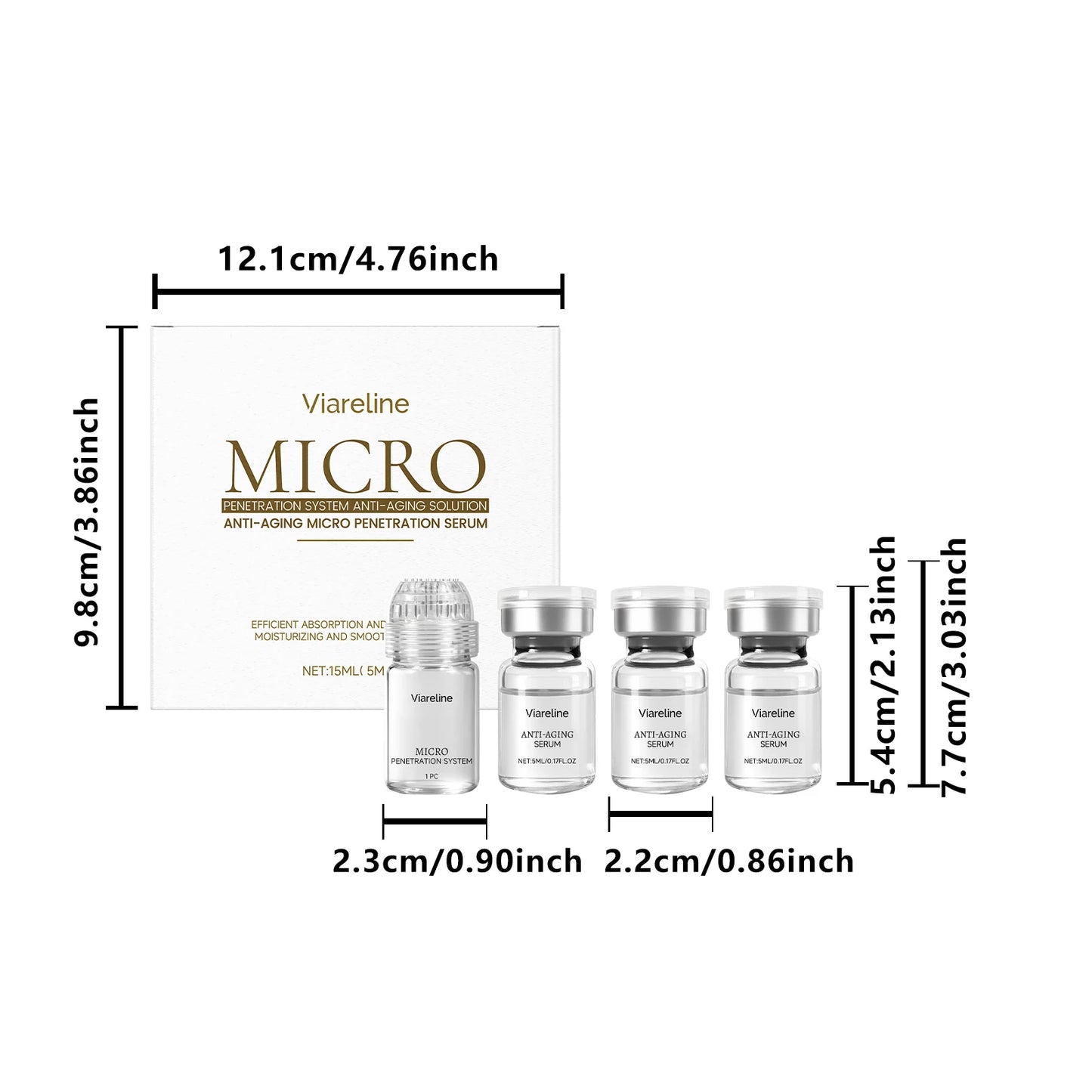 VIARELINE Hexapeptide Collagen Microneedle Serum Roller Kit