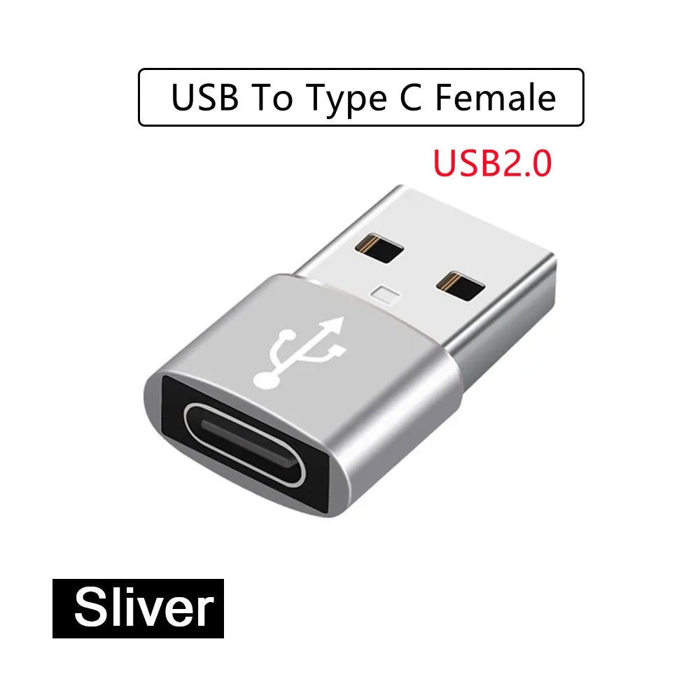 1-8PCS Type C To USB 3.0 OTG Adapter USB C Male To USB Female Converter For Laptop Macbook Samsung Xiaomi USB C OTG Connector Peaceful Pleasures Health and Wellness USB-Type C Silver